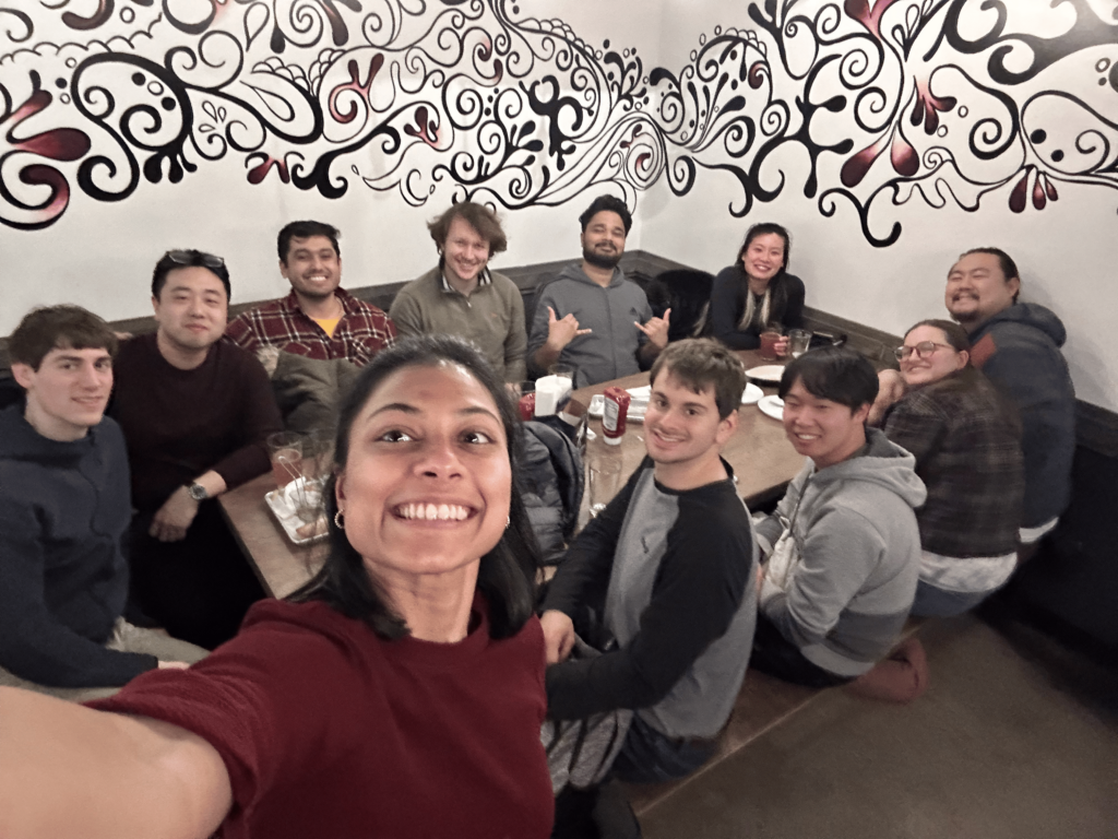 group of people at dinner